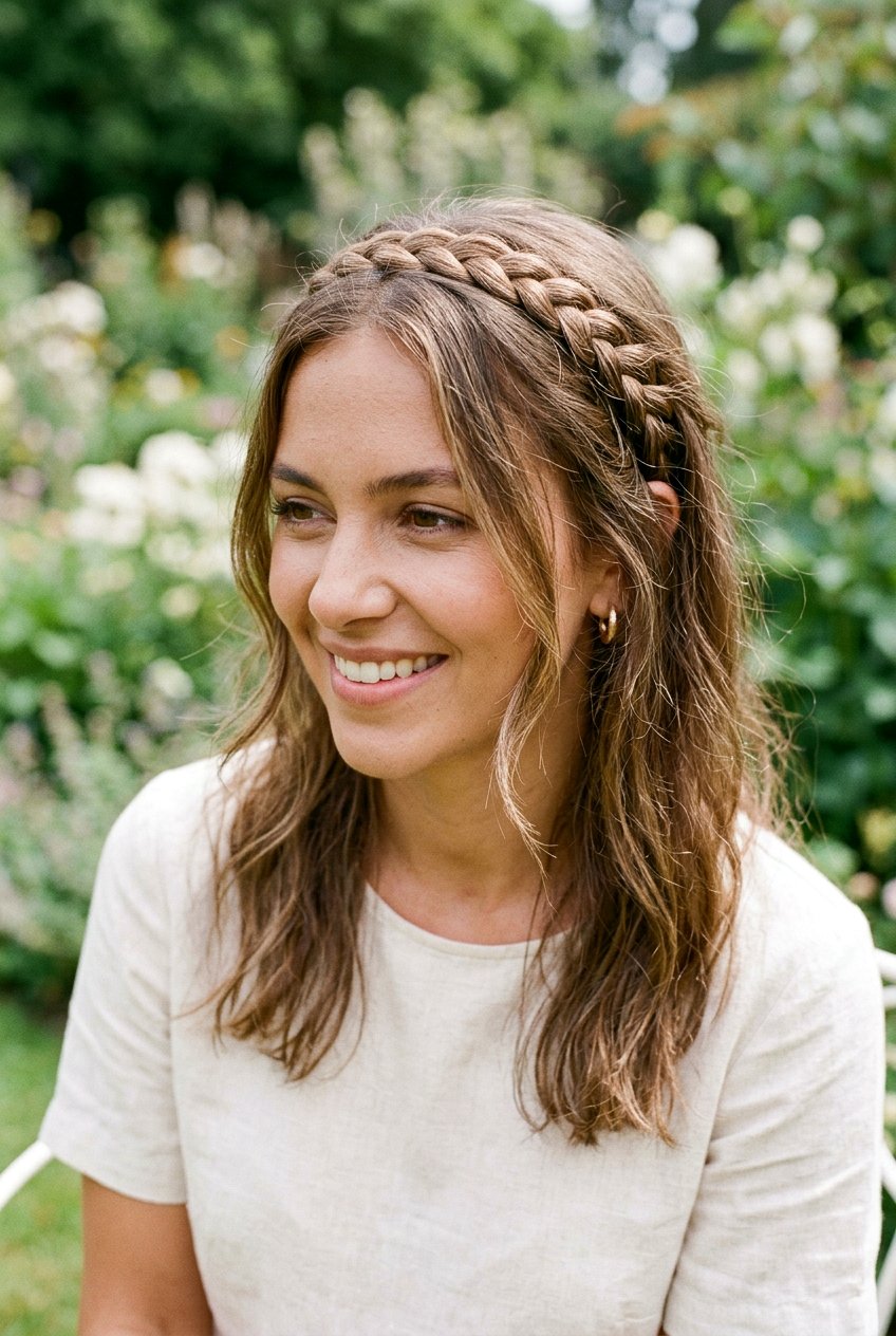 Braided headband - 20 quick no heat hairstyle for mornings - 20 quick no heat hairstyle for mornings