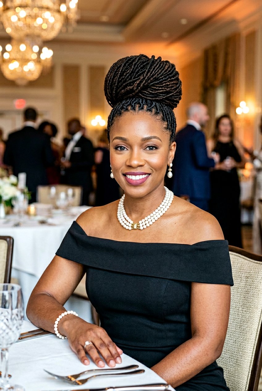 Braided loc bun - 20 braided loc styles for women - 20 braided loc styles for women