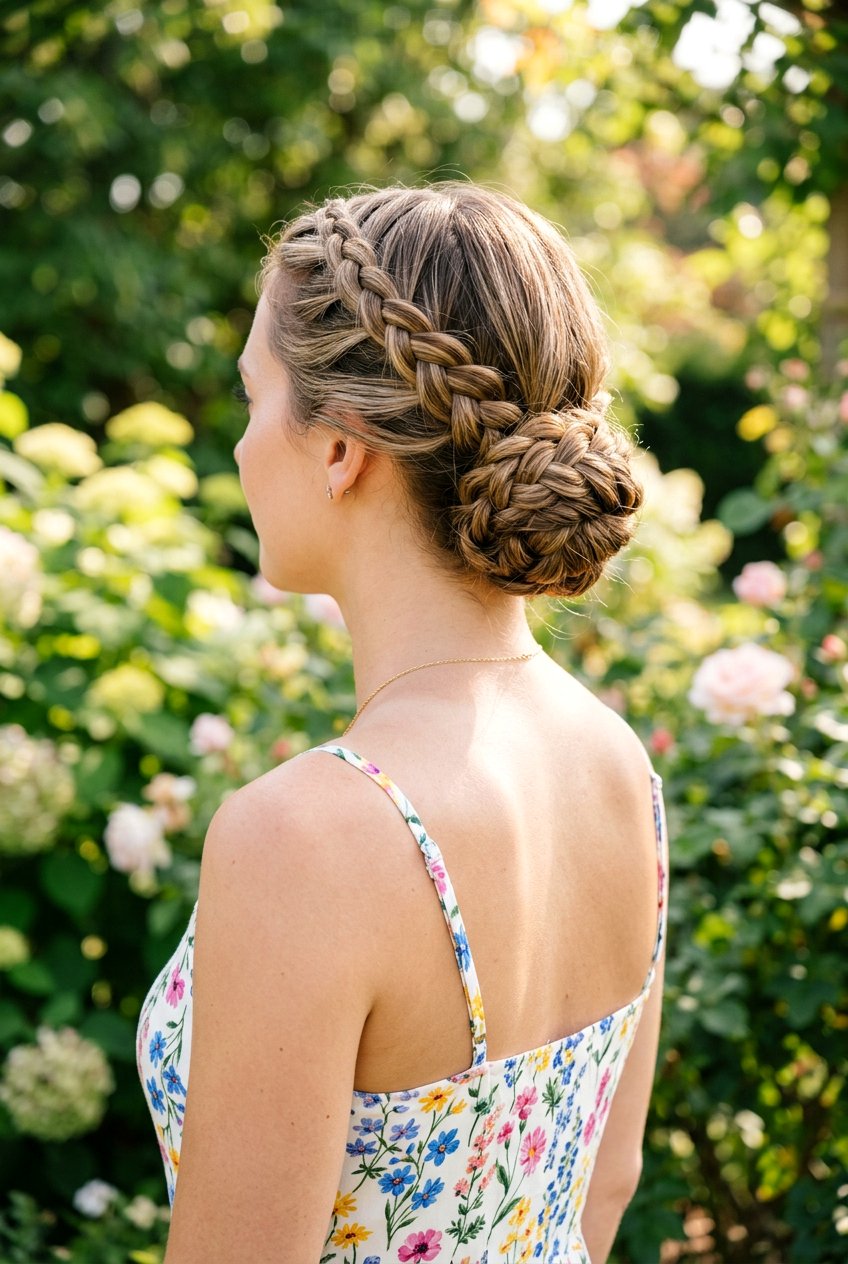 Braided low bun - 20 frizz proof bun for humid weather - 20 frizz proof bun for humid weather