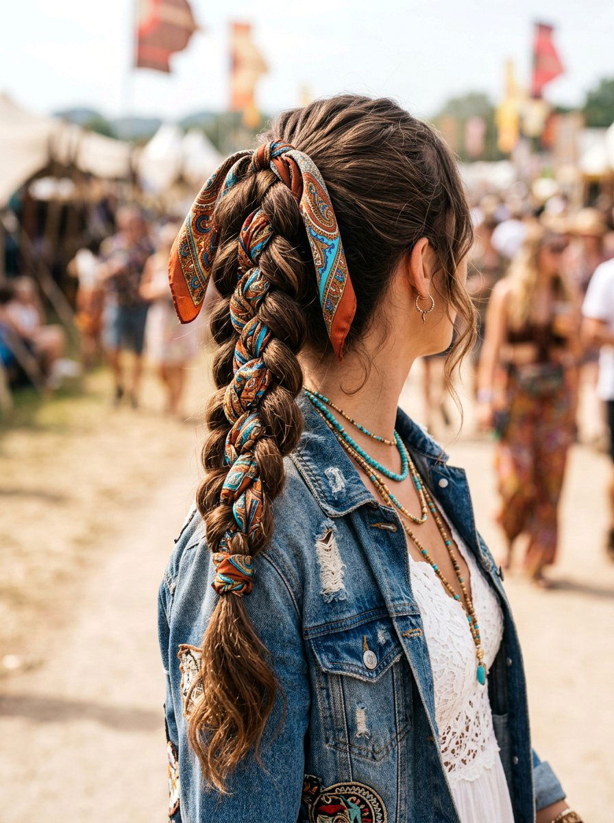 Braided ponytail with silk scarf - 20 silk scarf ponytail hairstyle - 20 silk scarf ponytail hairstyle