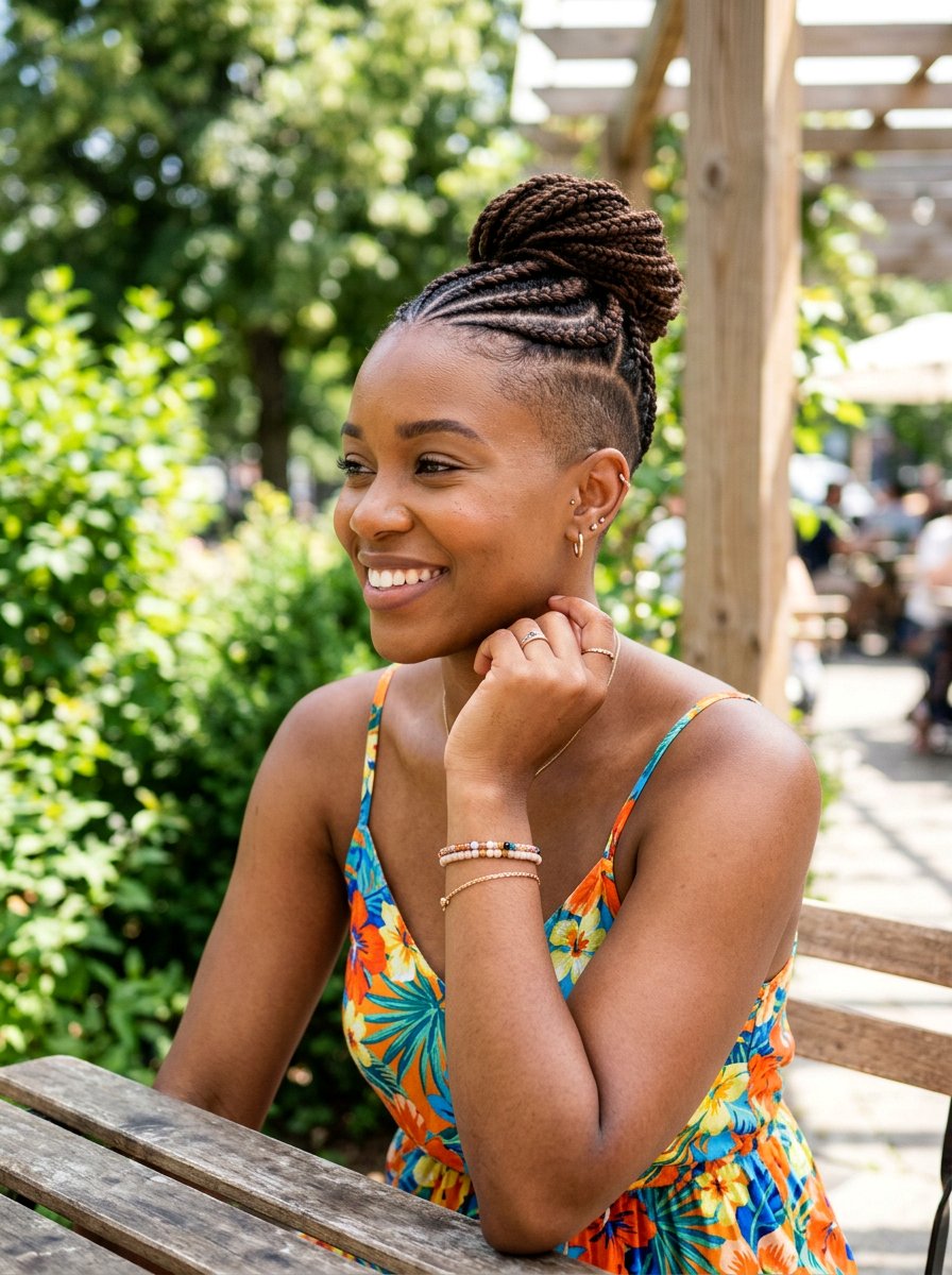 Braided top natural hair undercut - 20 undercut natural hairstyle women - 20 undercut natural hairstyle women