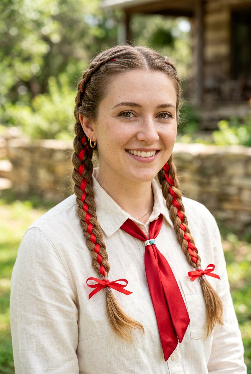 Braids With Ribbons - 20 cowgirl braid hairstyles - 20 cowgirl braid hairstyles
