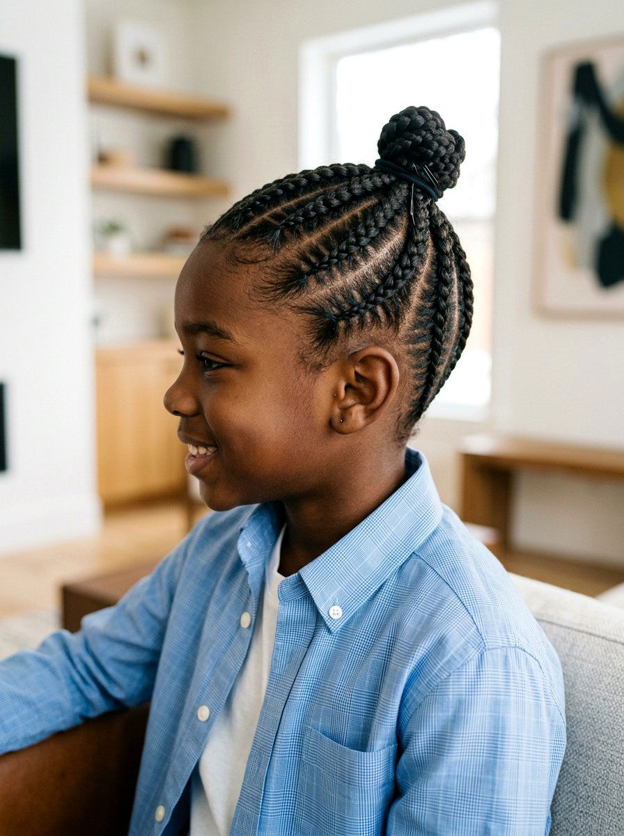 Braids with top knot for boys - 20 toddler braids for black boys - 20 toddler braids for black boys
