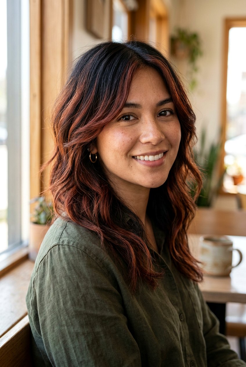 Brick Red Highlights Black Hair - 20 black hair with red highlights - 20 black hair with red highlights