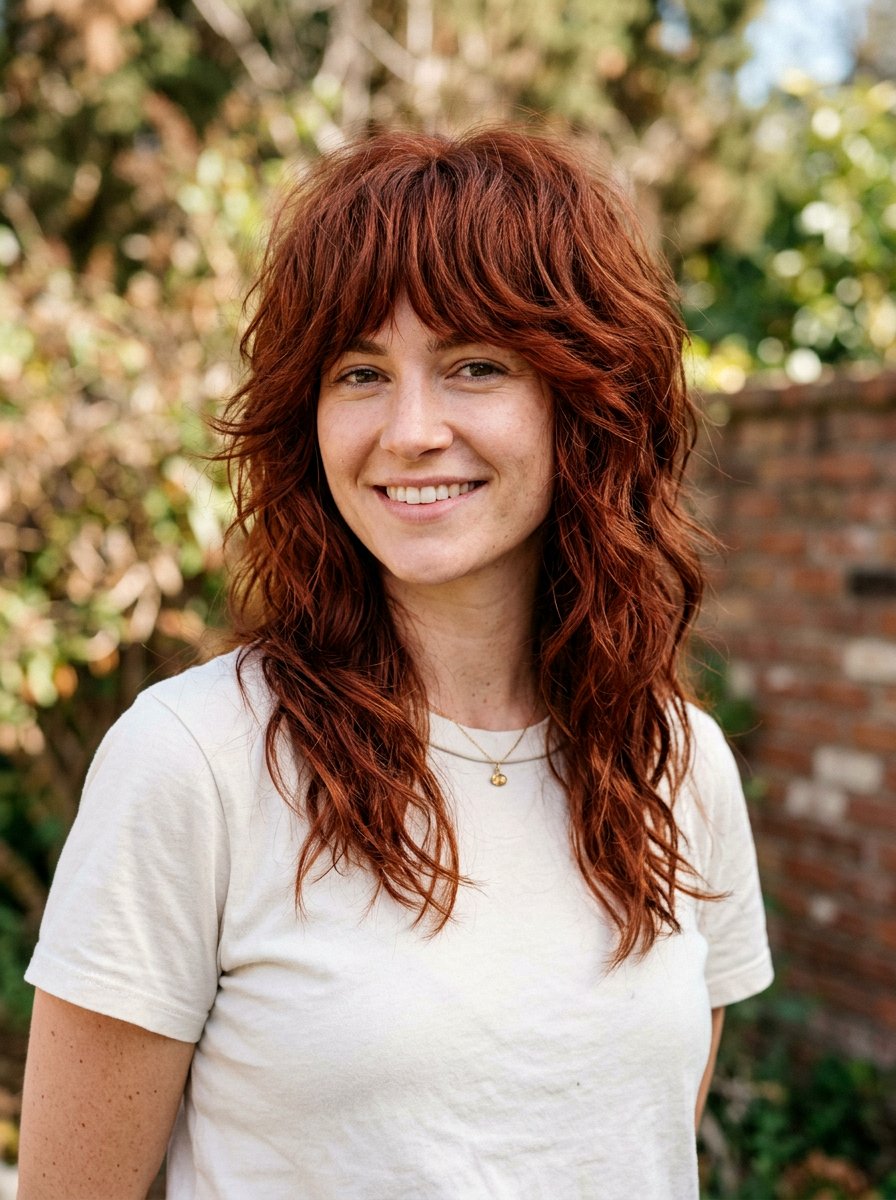 Brick Red Shag - 20 red shag hair color ideas - 20 red shag hair color ideas