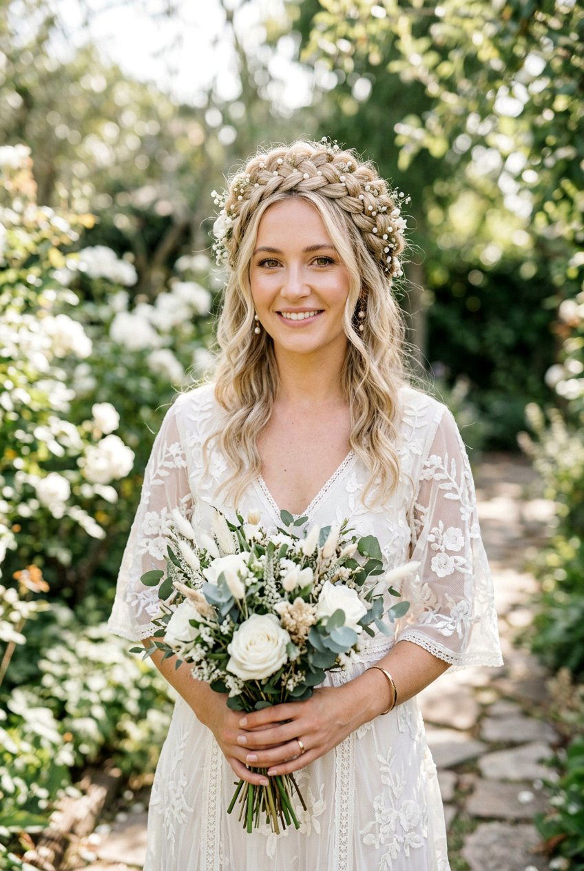 Bridal Braided Crown - 20 best bridal hairstyle ideas - 20 best bridal hairstyle ideas