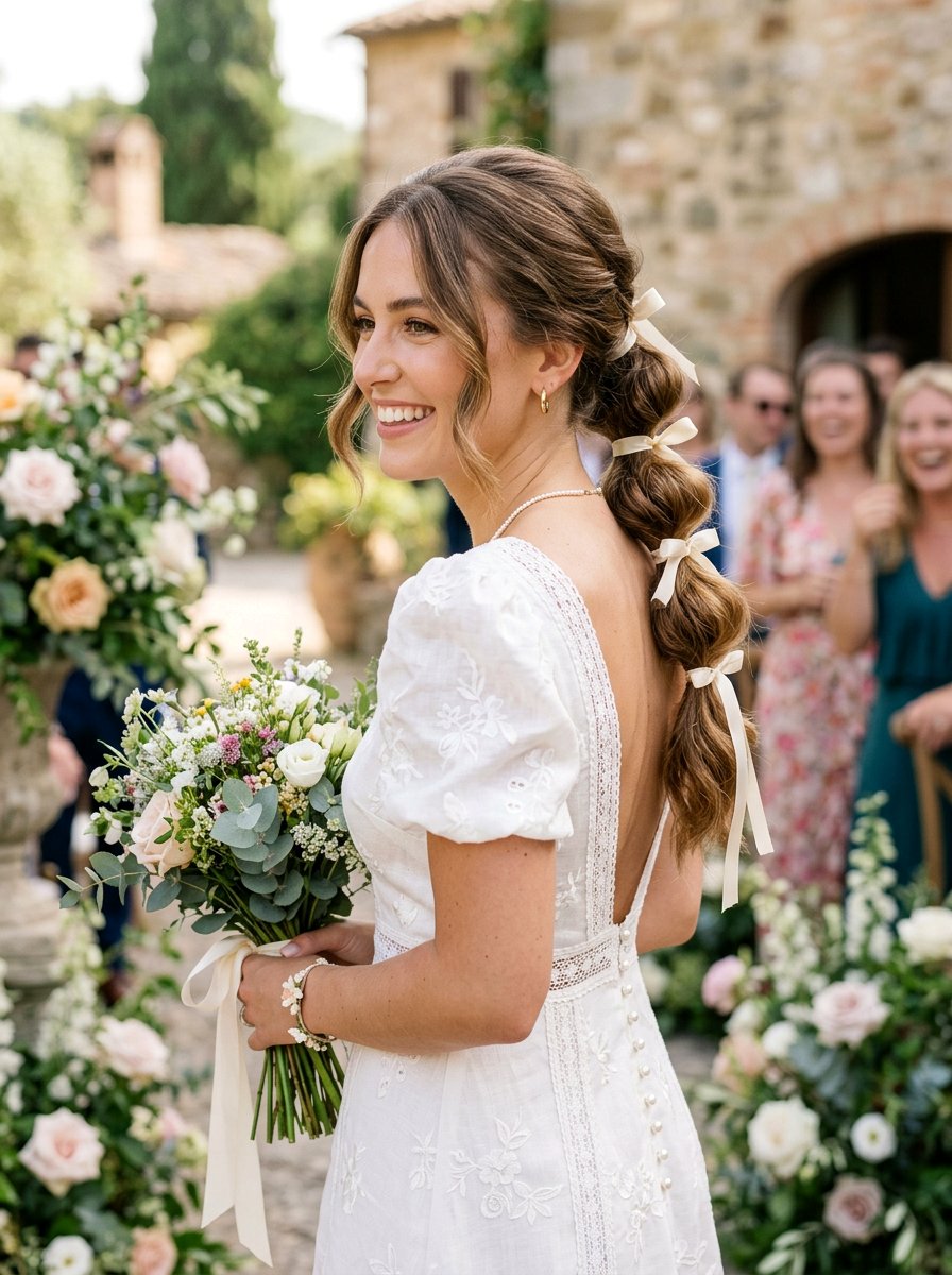 Bridal Bubble Braid Medium Hair - 20 elegant bridal hairstyle for medium hair - 20 elegant bridal hairstyle for medium hair