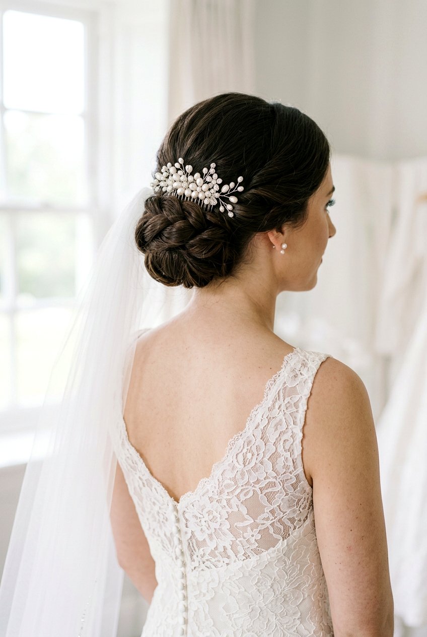 Bridal Chignon With Hair Comb - 20 classic bridal chignon - 20 classic bridal chignon
