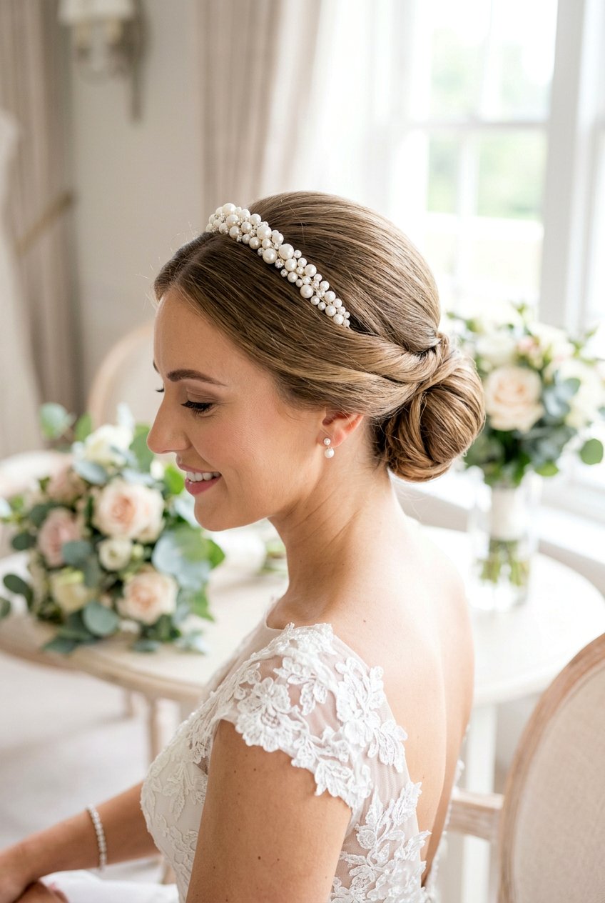 Bridal Chignon With Headband - 20 modern bridal chignon - 20 modern bridal chignon