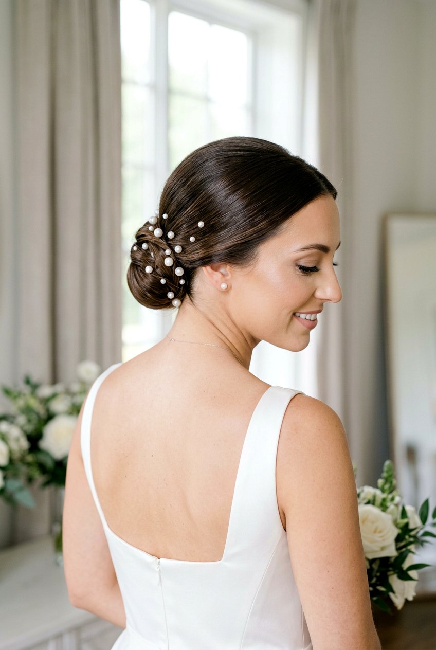 Bridal Chignon With Pearl Accessories - 20 modern bridal chignon - 20 modern bridal chignon