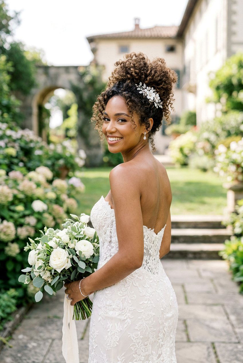 Bridal Curly Updo For Long Hair - 20 bridal hairstyle for long natural curls - 20 bridal hairstyle for long natural curls