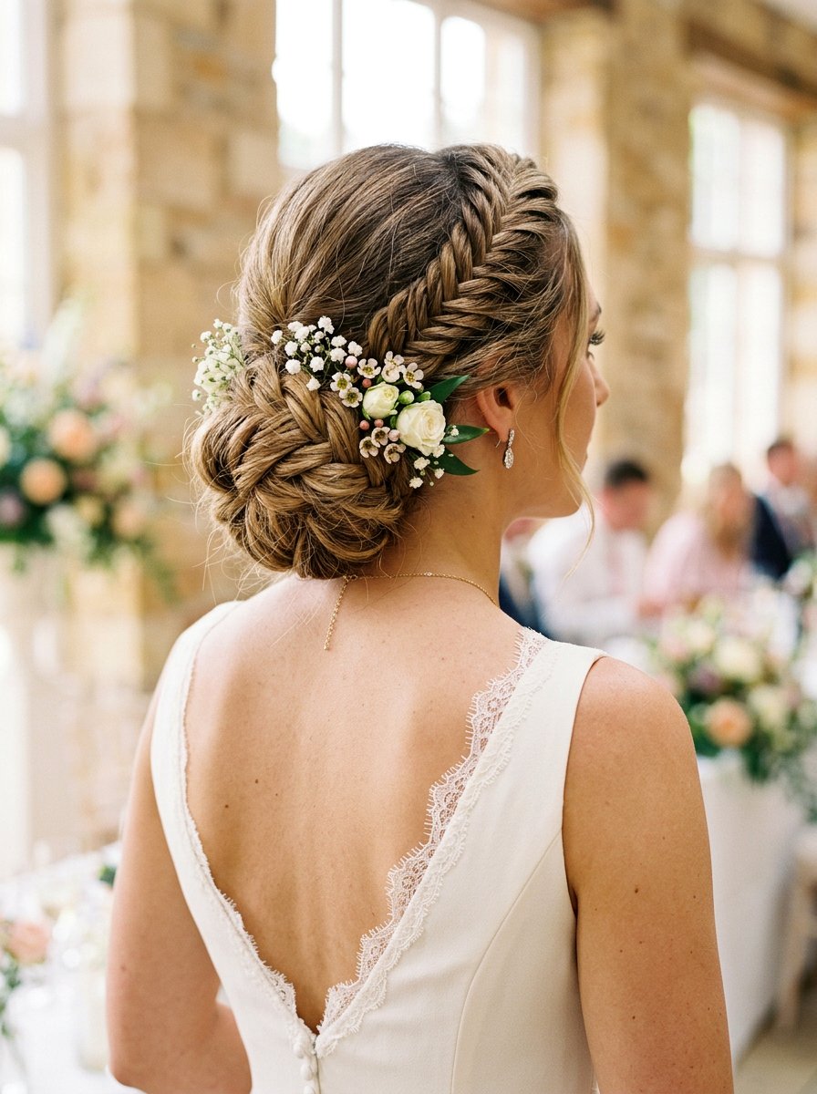 Bridal Fishtail Braid Updo - 20 glamorous bridal hairstyle ideas - 20 glamorous bridal hairstyle ideas
