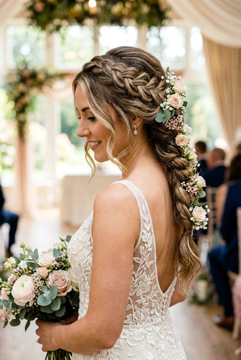 Bridal Floral Braid - 20 floral braid hairstyle - 20 floral braid hairstyle