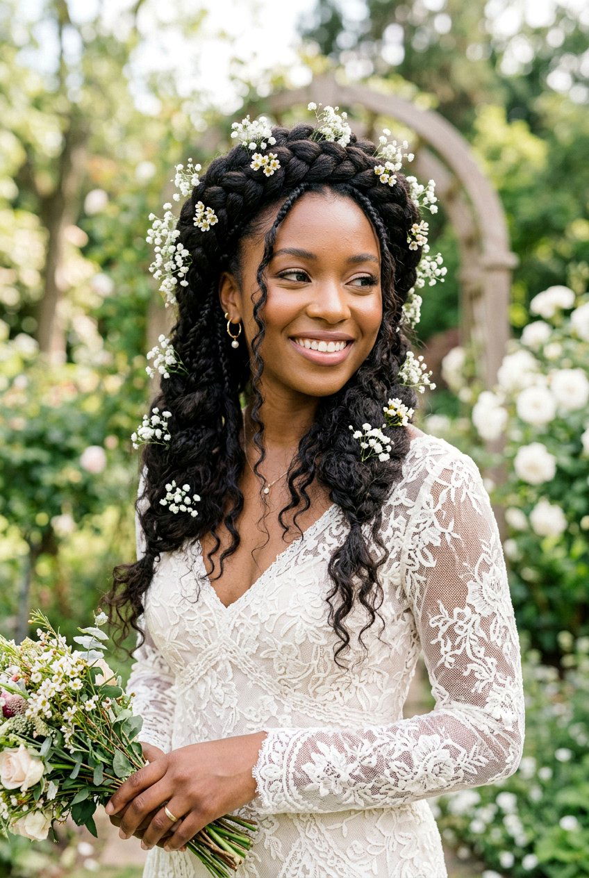 Bridal Goddess Braids - 20 black women bridal hairstyle ideas - 20 black women bridal hairstyle ideas