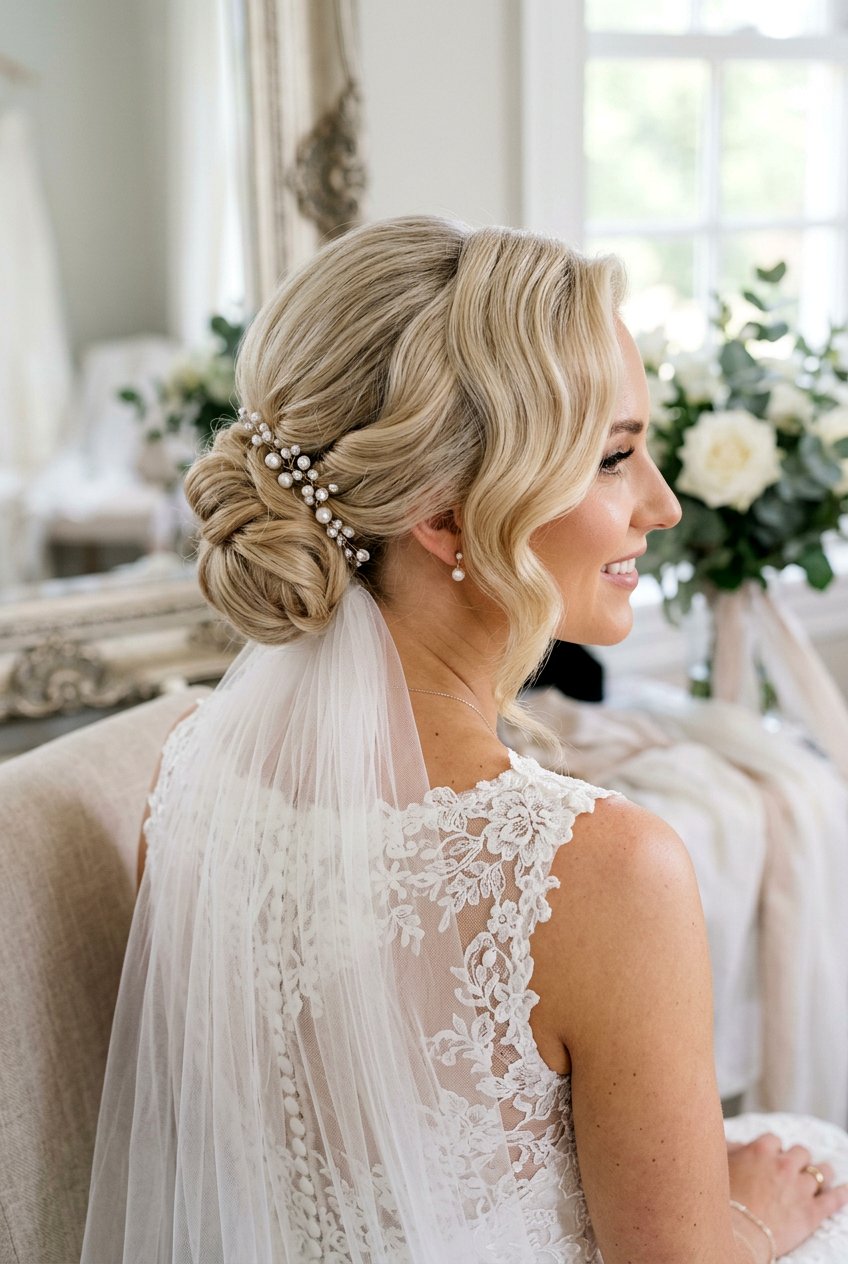 Bridal Hollywood Waves Updo - 20 hollywood waves hairstyle - 20 hollywood waves hairstyle