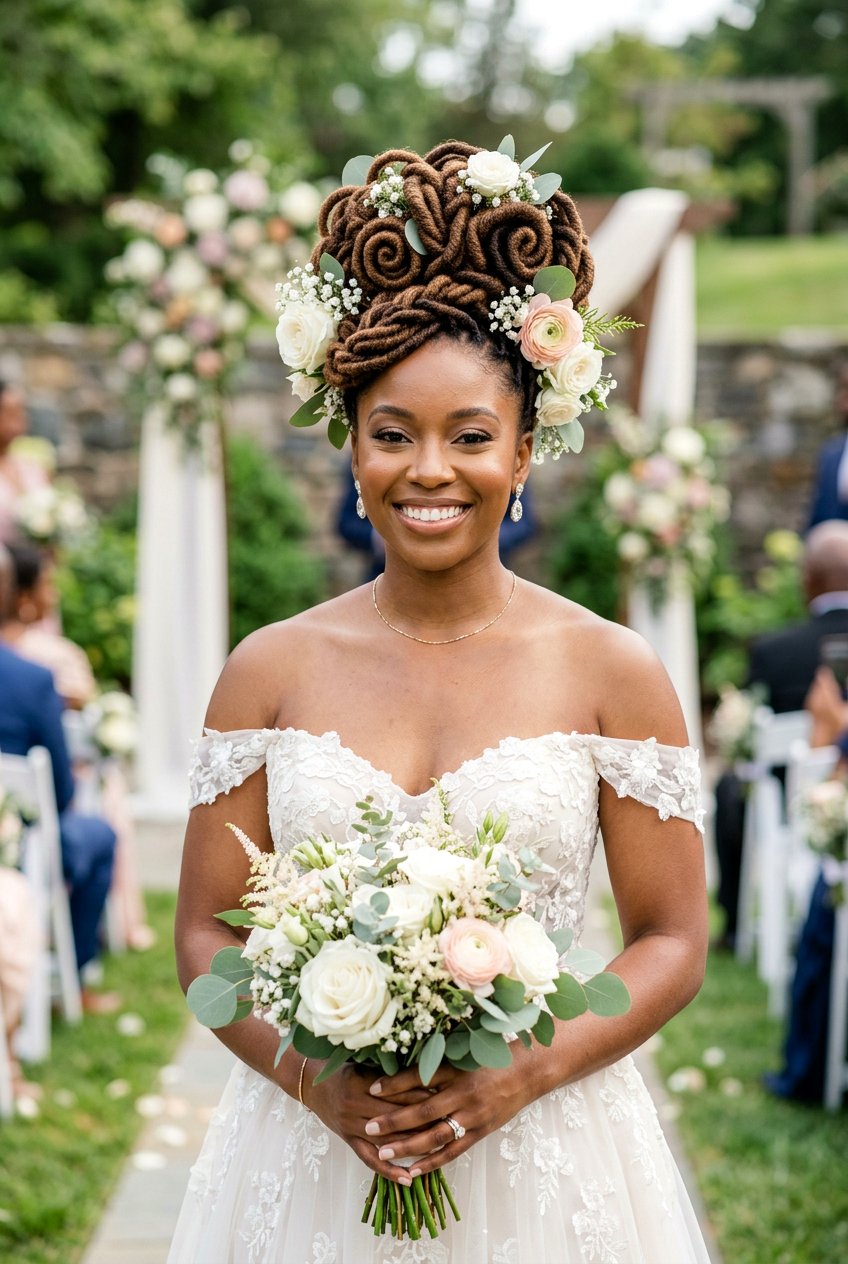 Bridal Loc Updo - 20 black women bridal hairstyle ideas - 20 black women bridal hairstyle ideas