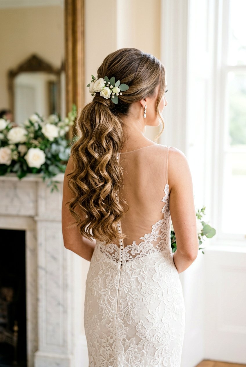 Bridal Ponytail With Side Part For Long Hair - 20 bridal ponytail with side part - 20 bridal ponytail with side part