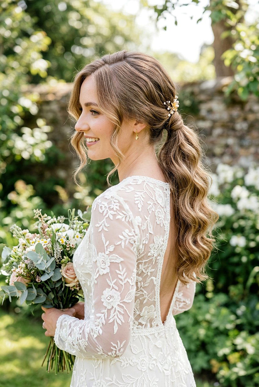 20 Stunning Bridal Ponytail With Side Part Ideas To Try