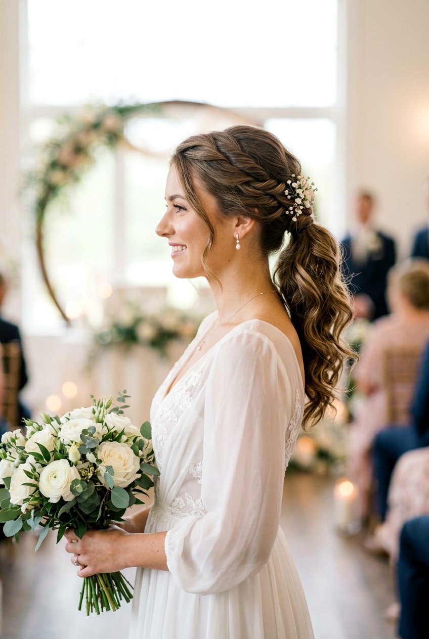 Bridal Ponytail With Twists And Waves - 20 wedding ponytail with waves - 20 wedding ponytail with waves