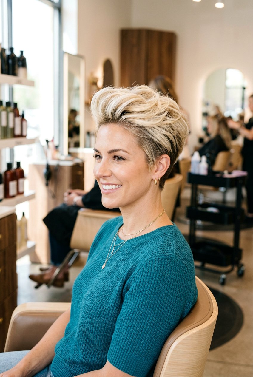 Bright Blonde Balayage Tapered Cut - 20 mature women blonde balayage ideas - 20 mature women blonde balayage ideas