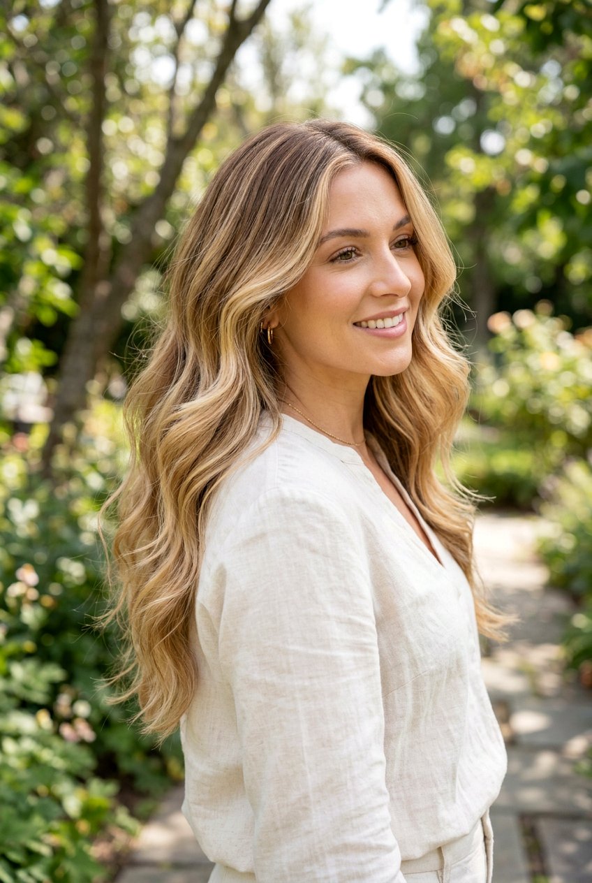 Bright Bronde Balayage On Long Layers - 20 bright blonde balayage ideas - 20 bright blonde balayage ideas