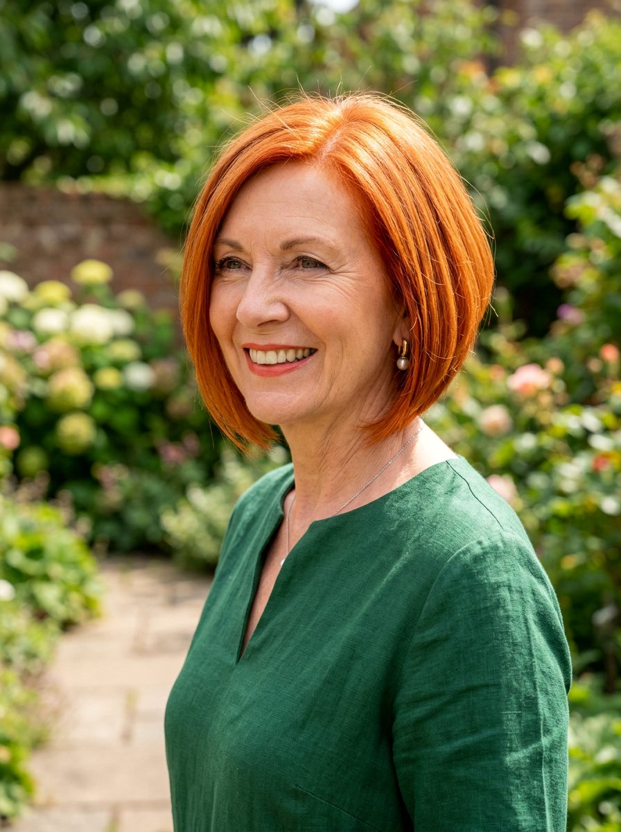 Bright Copper Bob Haircut - 20 copper refresh for mature women - 20 copper refresh for mature women