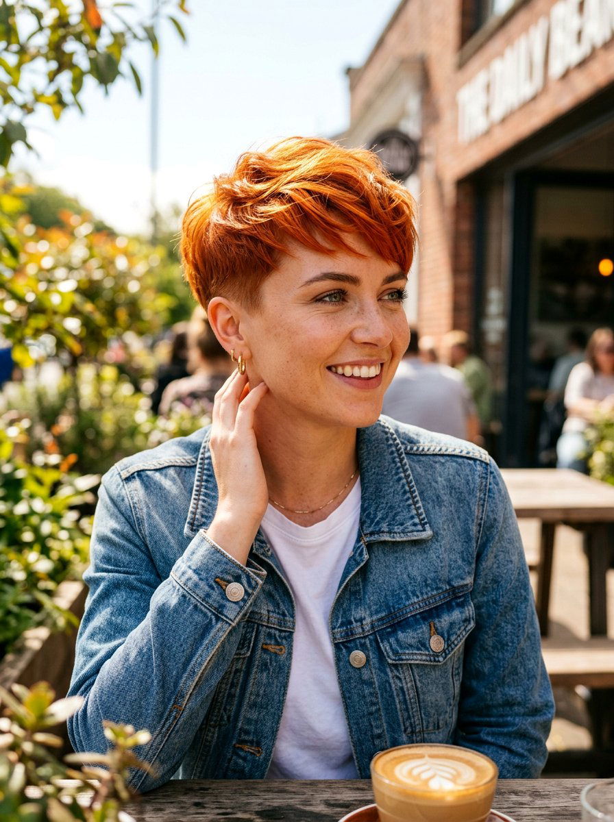 Bright Copper Pixie Cut - 20 trendy copper hair color 2026 - 20 trendy copper hair color 2026