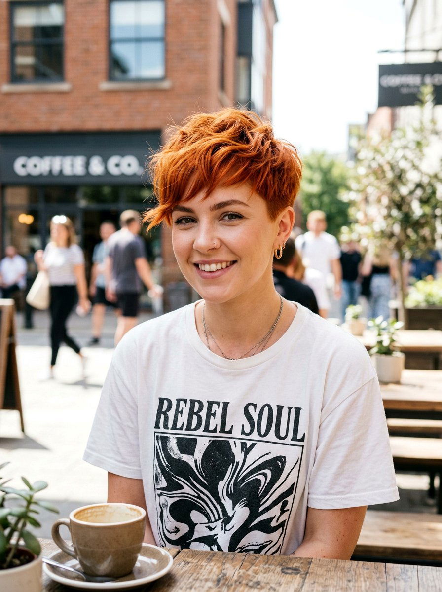 Bright Copper Pixie Cut - 20 trending copper hair ideas for women - 20 trending copper hair ideas for women