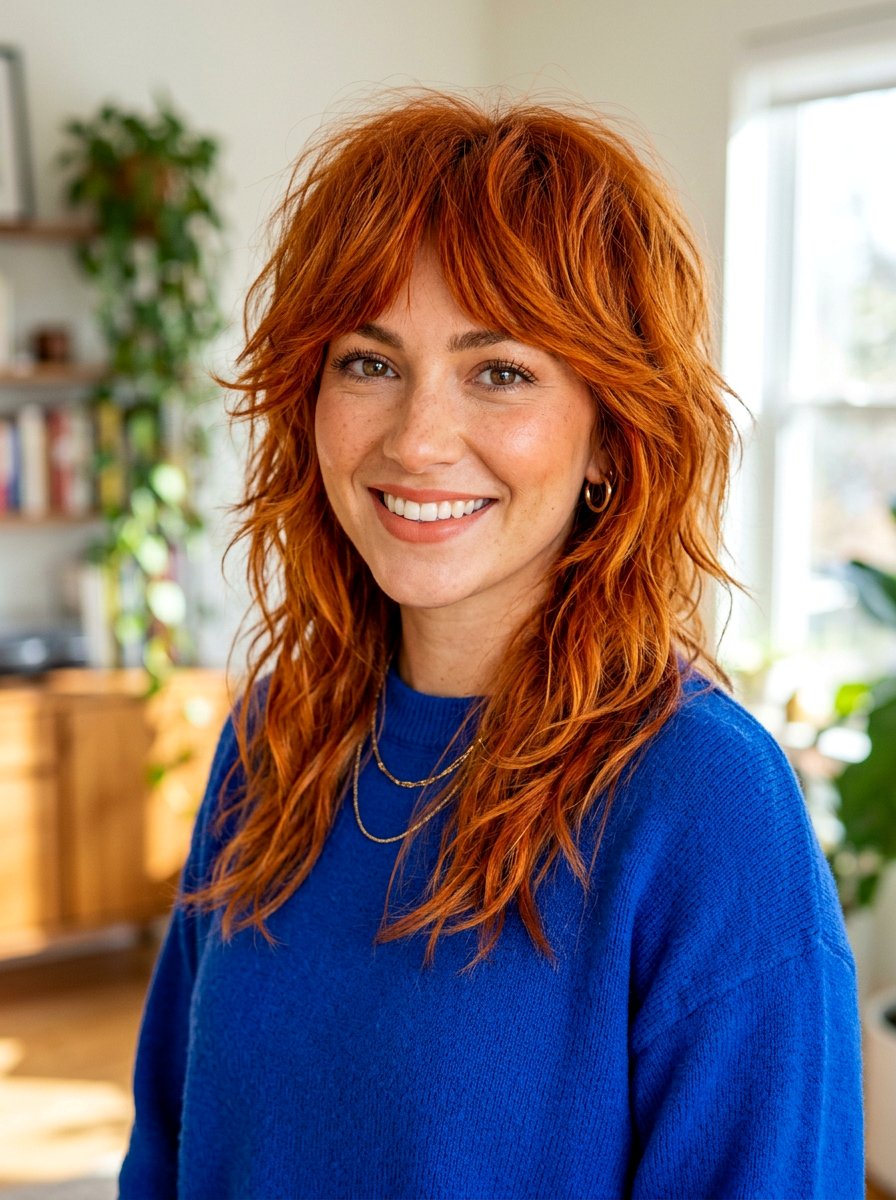 Bright Copper Shag - 20 copper shag hair color ideas - 20 copper shag hair color ideas