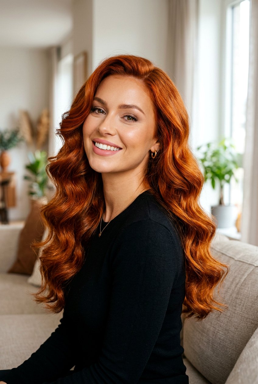 Bright Fiery Auburn - 20 auburn hair color ideas - 20 auburn hair color ideas