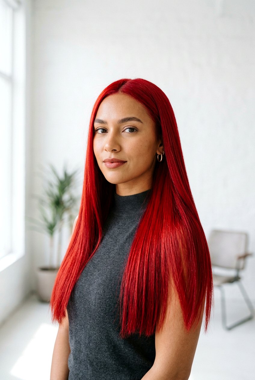 Bright Fire Engine Red Hair - 20 red hair makeover ideas - 20 red hair makeover ideas