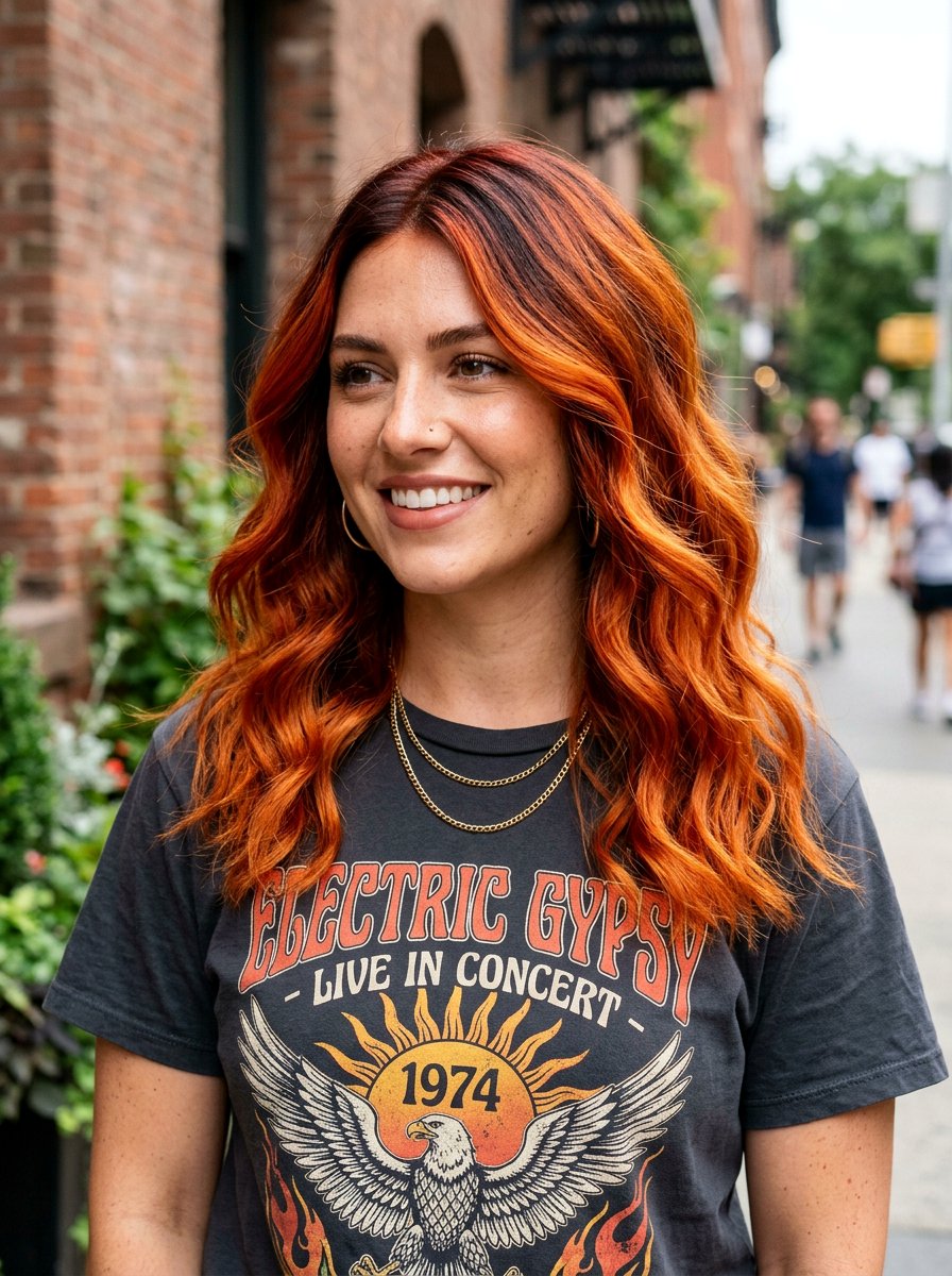 Bright Ginger Balayage With Shadow Root - 20 ginger balayage with shadow root1 - 20 ginger balayage with shadow root_1