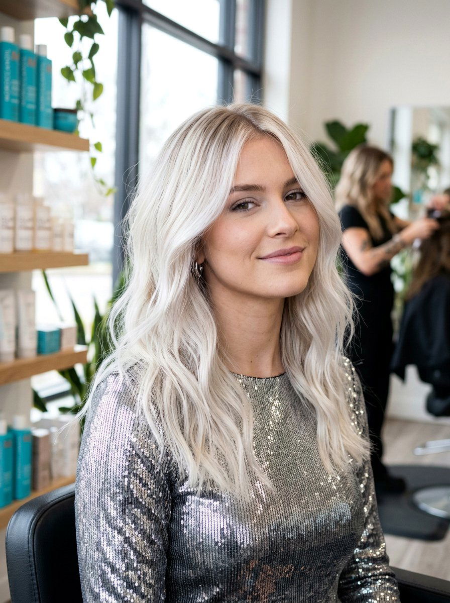 Bright Icy Blonde Root Smudge Hair - 20 icy blonde with root smudge - 20 icy blonde with root smudge
