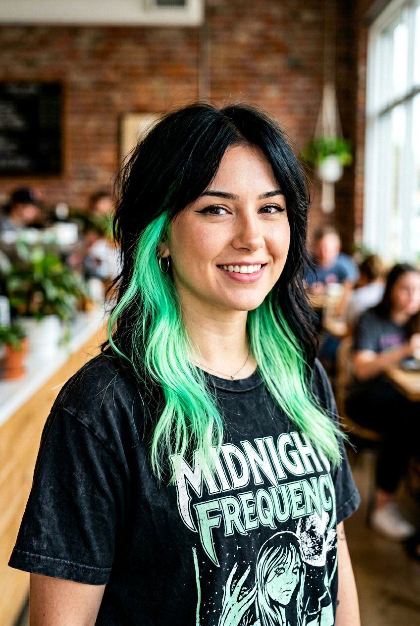 Bright Neon Mint Peekaboo Highlights - 20 mint peekaboo highlights - 20 mint peekaboo highlights