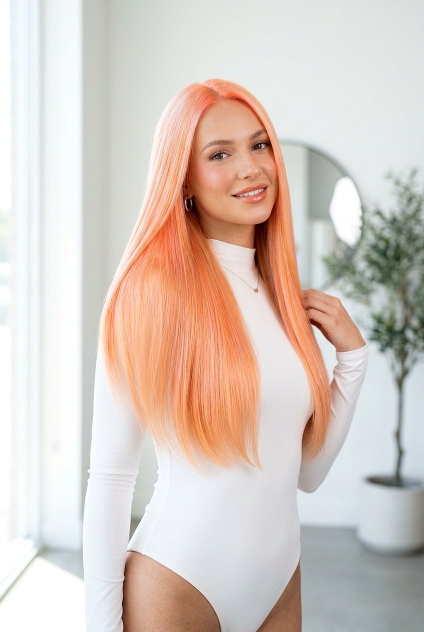 Bright Peach Blonde Color - 20 blonde hair with soft peach undertones - 20 blonde hair with soft peach undertones