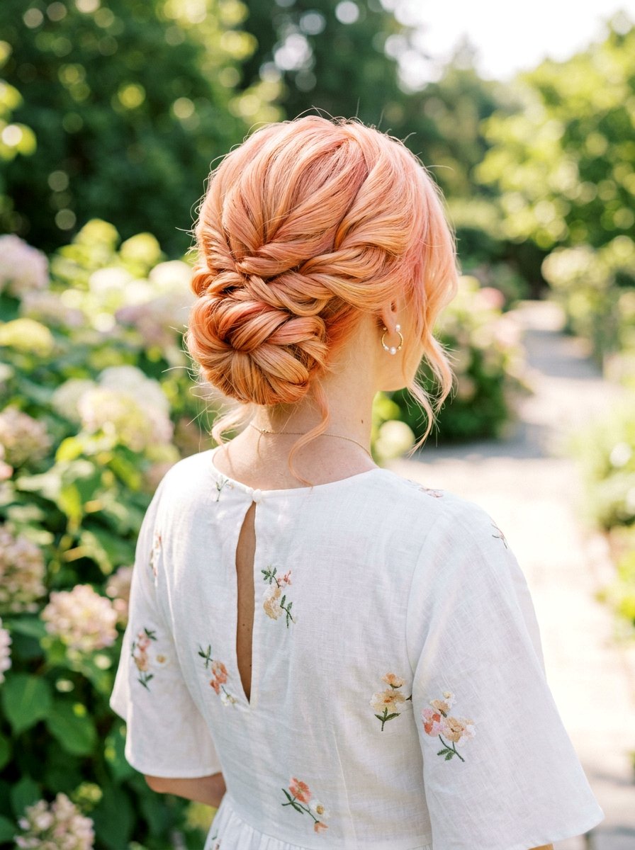 Bright Peach Blonde Updo - 20 summer peach blonde hair color - 20 summer peach blonde hair color
