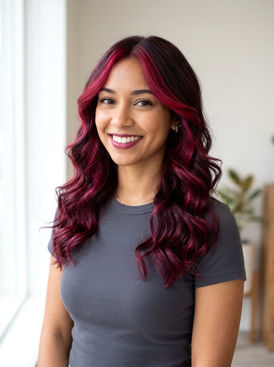 Bright Plum Red Balayage On Dark Hair - 20 plum red balayage on dark hair - 20 plum red balayage on dark hair