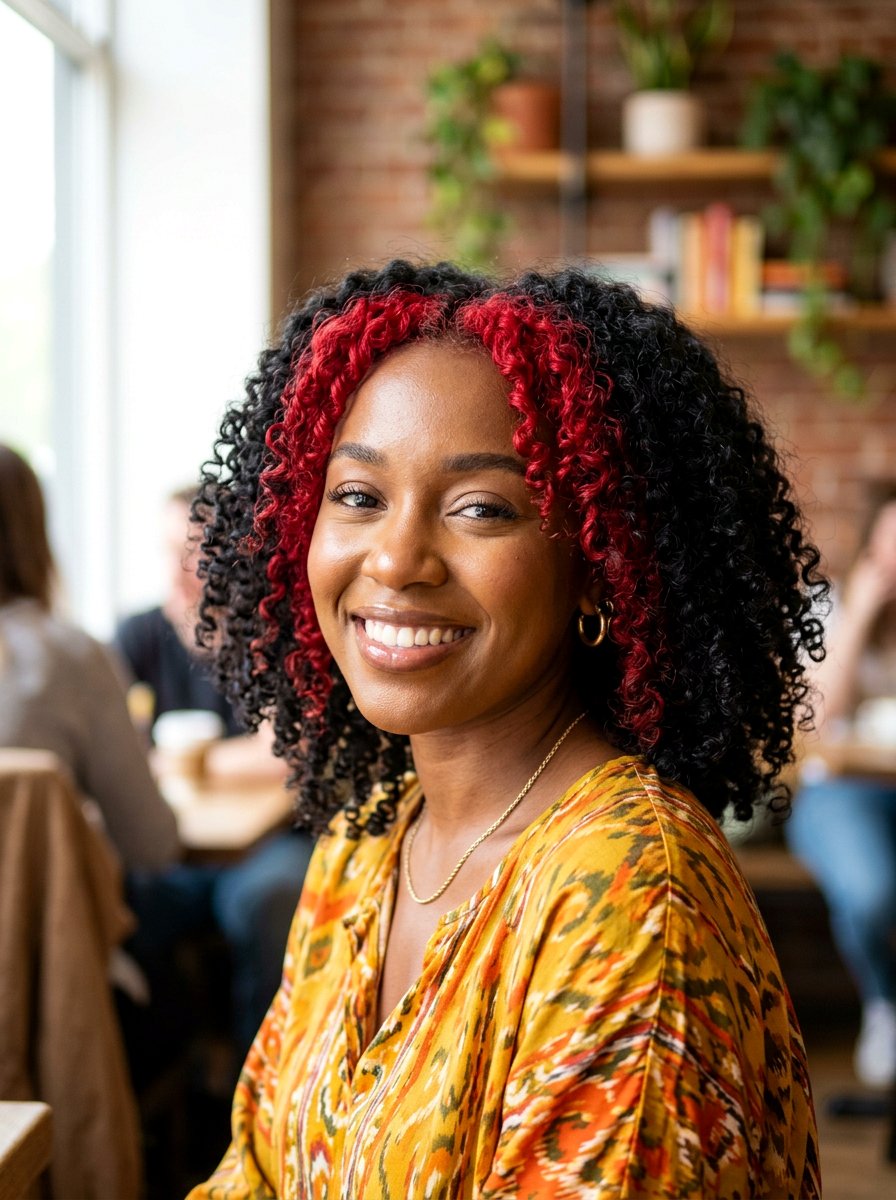 Bright Red Money Piece Black Curly Hair - 20 red money piece for black hair - 20 red money piece for black hair