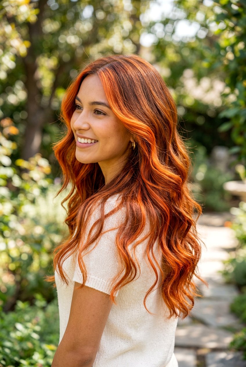 Bright copper balayage - 20 copper balayage hair color - 20 copper balayage hair color