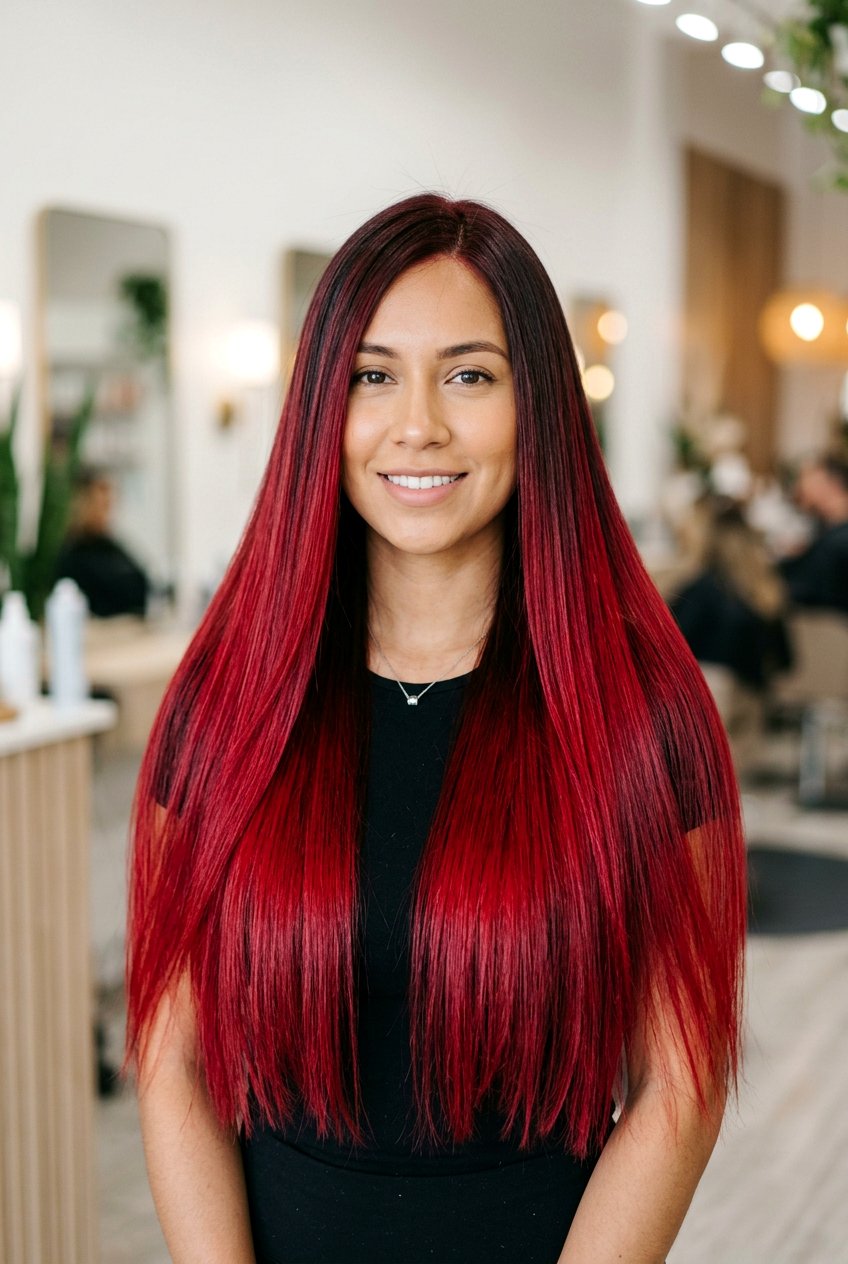 Bright crimson ombre hair - 20 red ombre hair color - 20 red ombre hair color