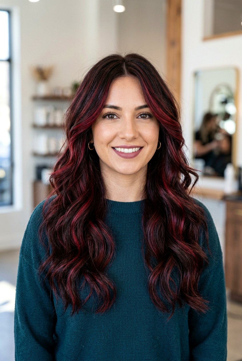 Bright dark cherry highlights - 20 dark cherry red hair - 20 dark cherry red hair