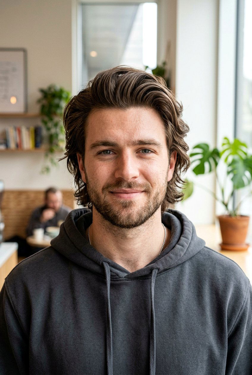 Bro Flow With Layered Fringe Pushed Back - 20 bro flow with layers men - 20 bro flow with layers men