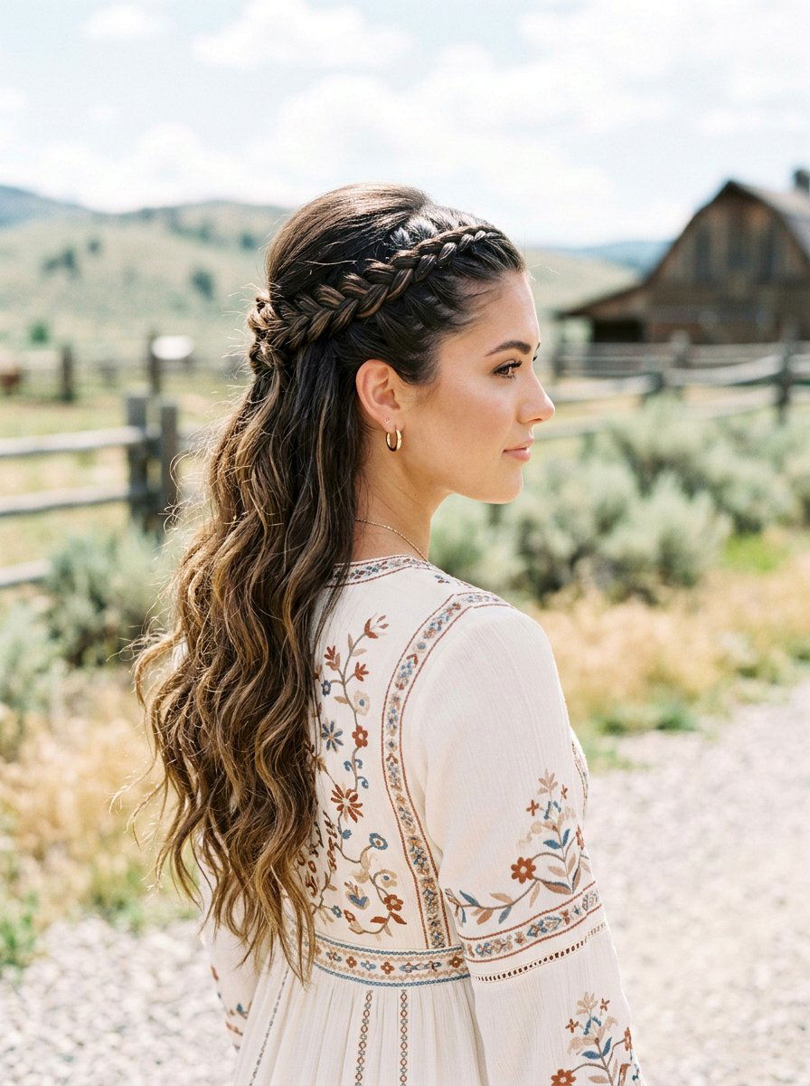 Bronco Braids Half Up - 20 rodeo hairstyles for women - 20 rodeo hairstyles for women
