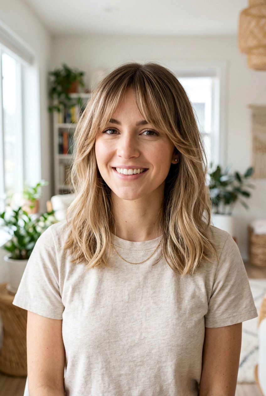 Bronde Balayage With Curtain Bangs For Fine Hair - 20 bronde balayage for fine hair - 20 bronde balayage for fine hair