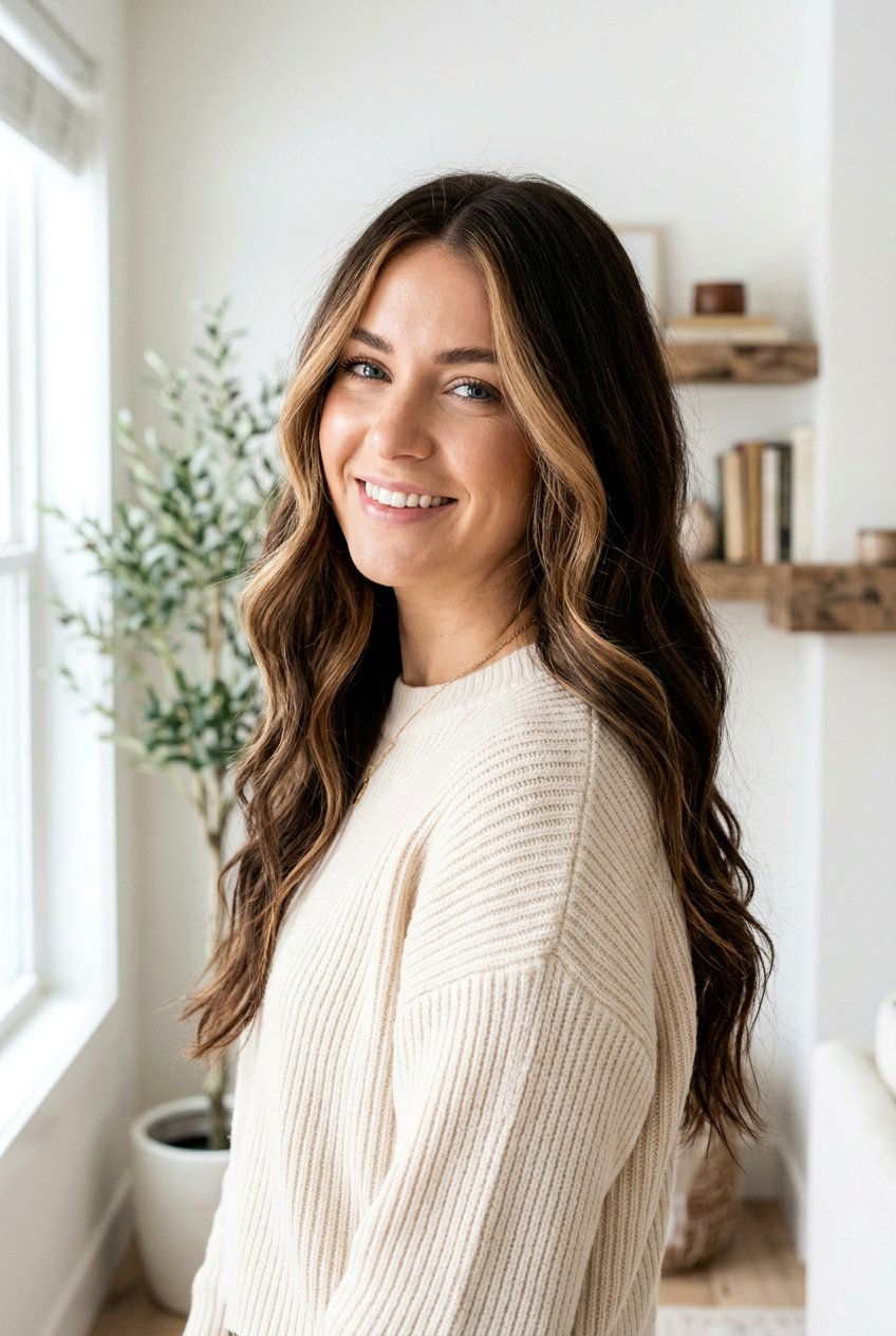 Bronde Face Framing Highlights on Dark Brown Hair - 20 brown hair with face framing highlights - 20 brown hair with face framing highlights