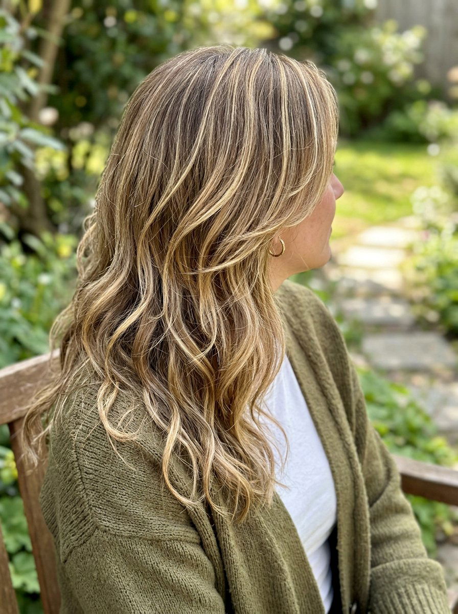 Bronde Highlights on Thick Hair With Layers - 20 toasted bronde highlights - 20 toasted bronde highlights