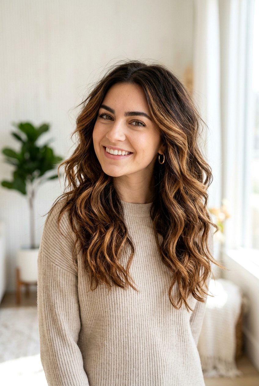 Bronze Balayage On Dark Brown Hair With Caramel Tones - 20 bronze balayage on dark brown hair - 20 bronze balayage on dark brown hair