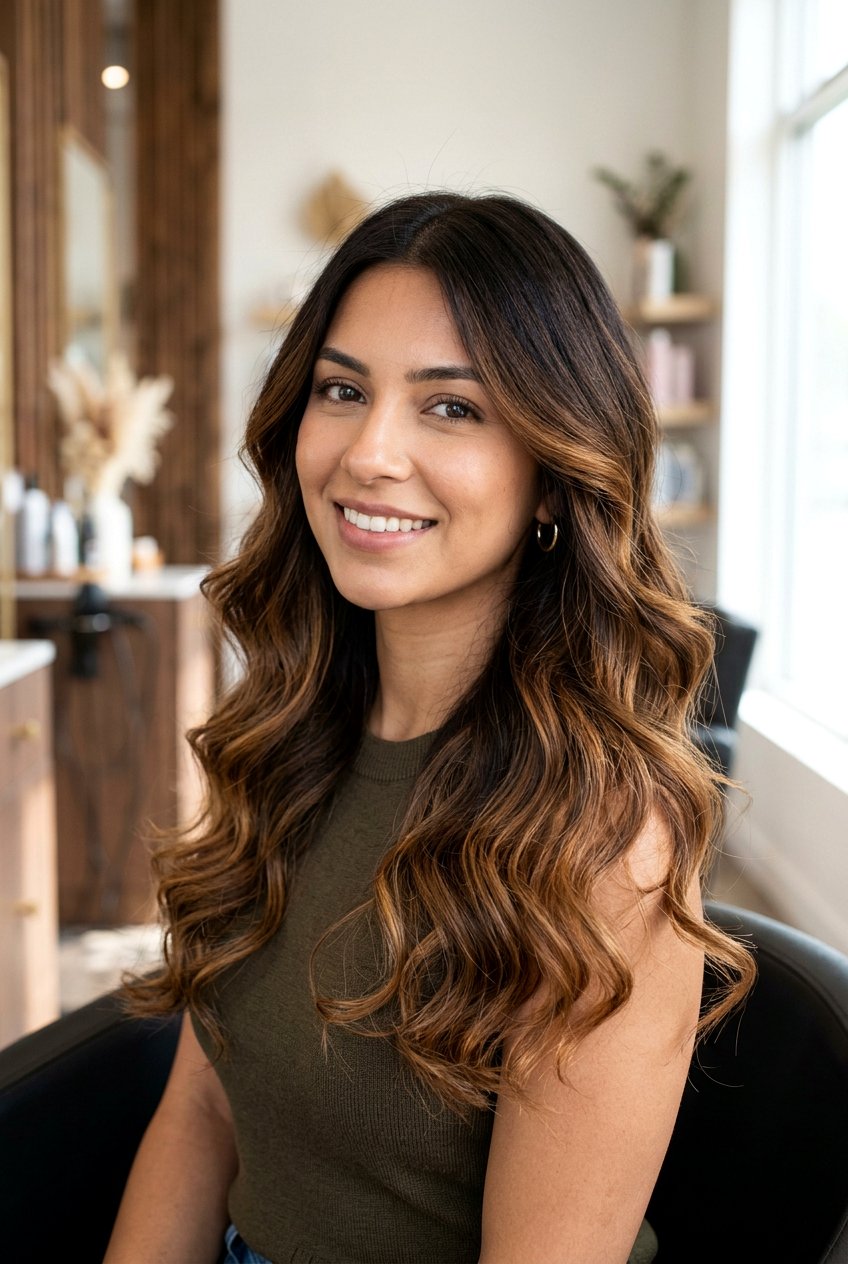 Bronze Balayage On Dark Brown Hair With Chocolate Brown Melt - 20 bronze balayage on dark brown hair - 20 bronze balayage on dark brown hair