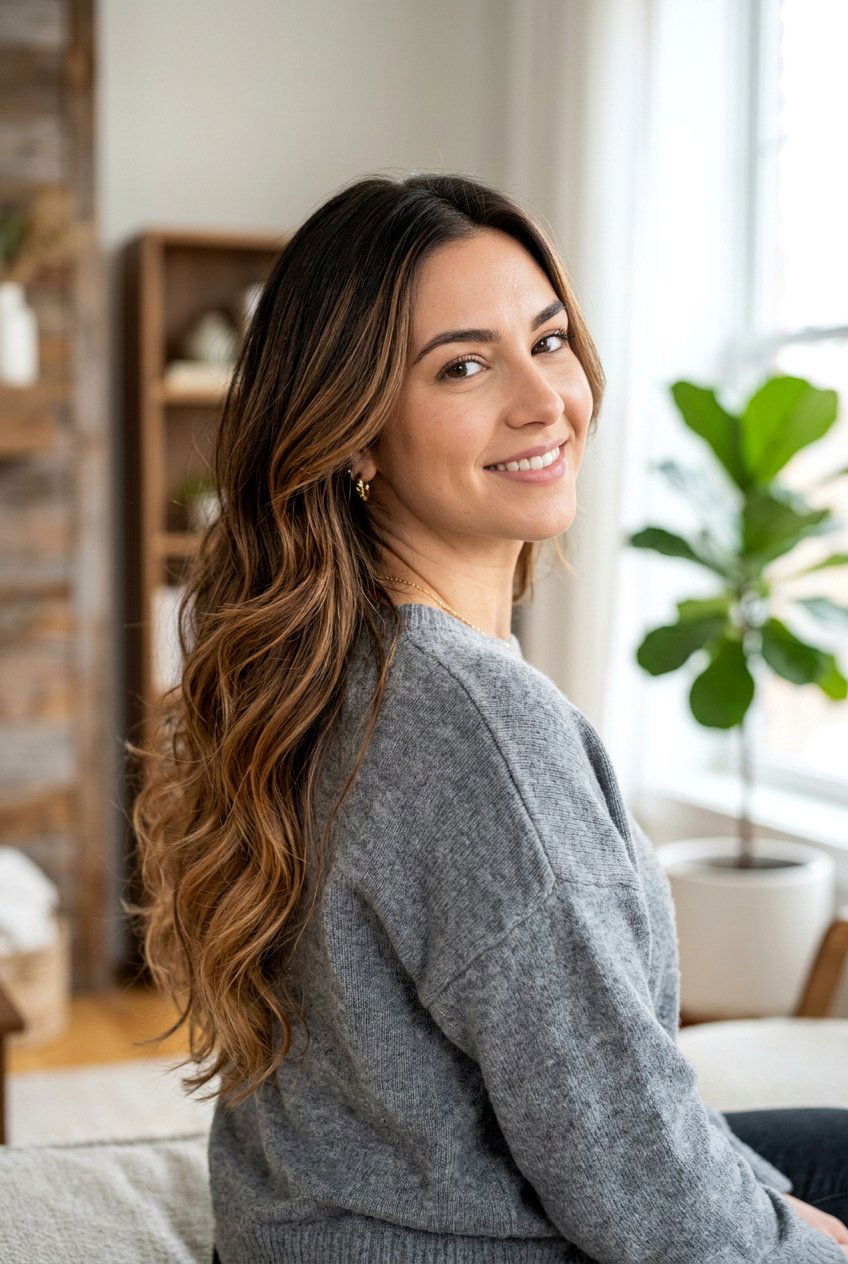 Bronze Balayage On Dark Brown Long Layers - 20 bronze balayage on dark brown hair - 20 bronze balayage on dark brown hair