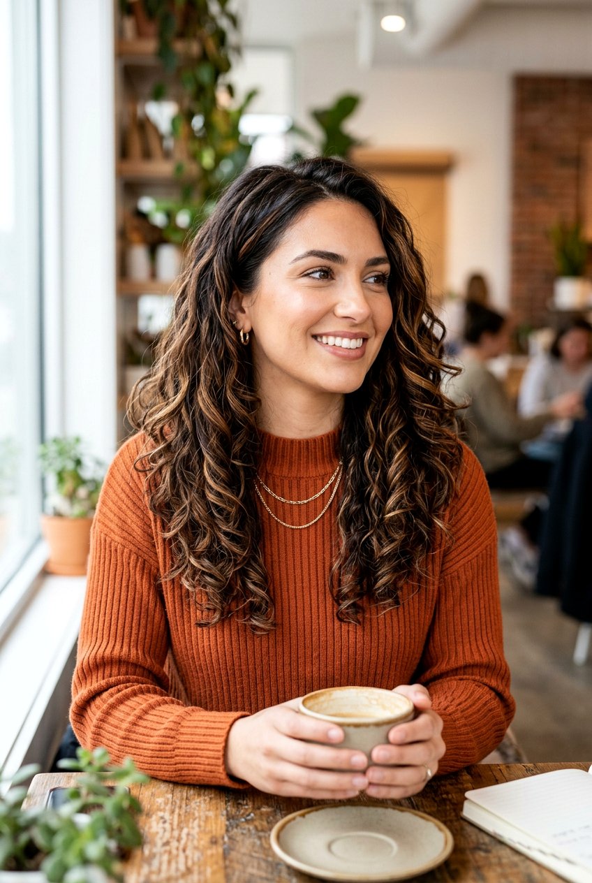 Bronze Brunette Balayage On Textured Hair - 20 low maintenance brunette balayage - 20 low maintenance brunette balayage